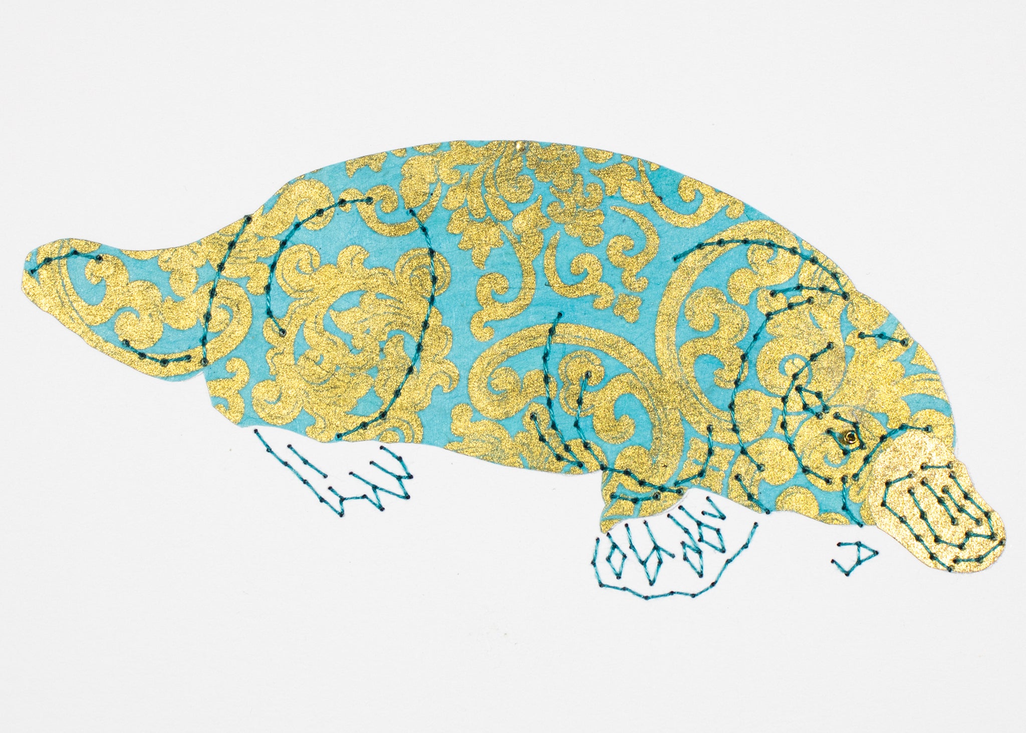 Platypus in Turquoise & Gold