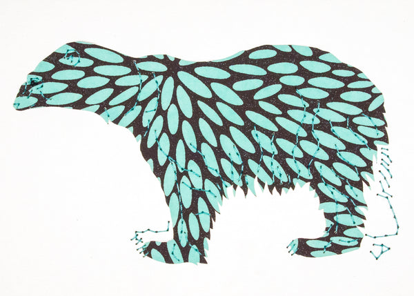 Polar Bear in Turquoise & Black