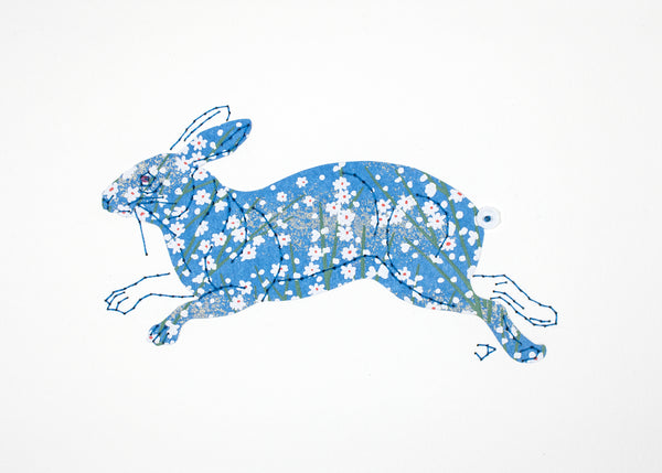 Rabbit in Blue & White Reeds