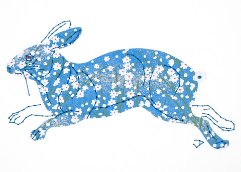 Rabbit in Blue & White Reeds