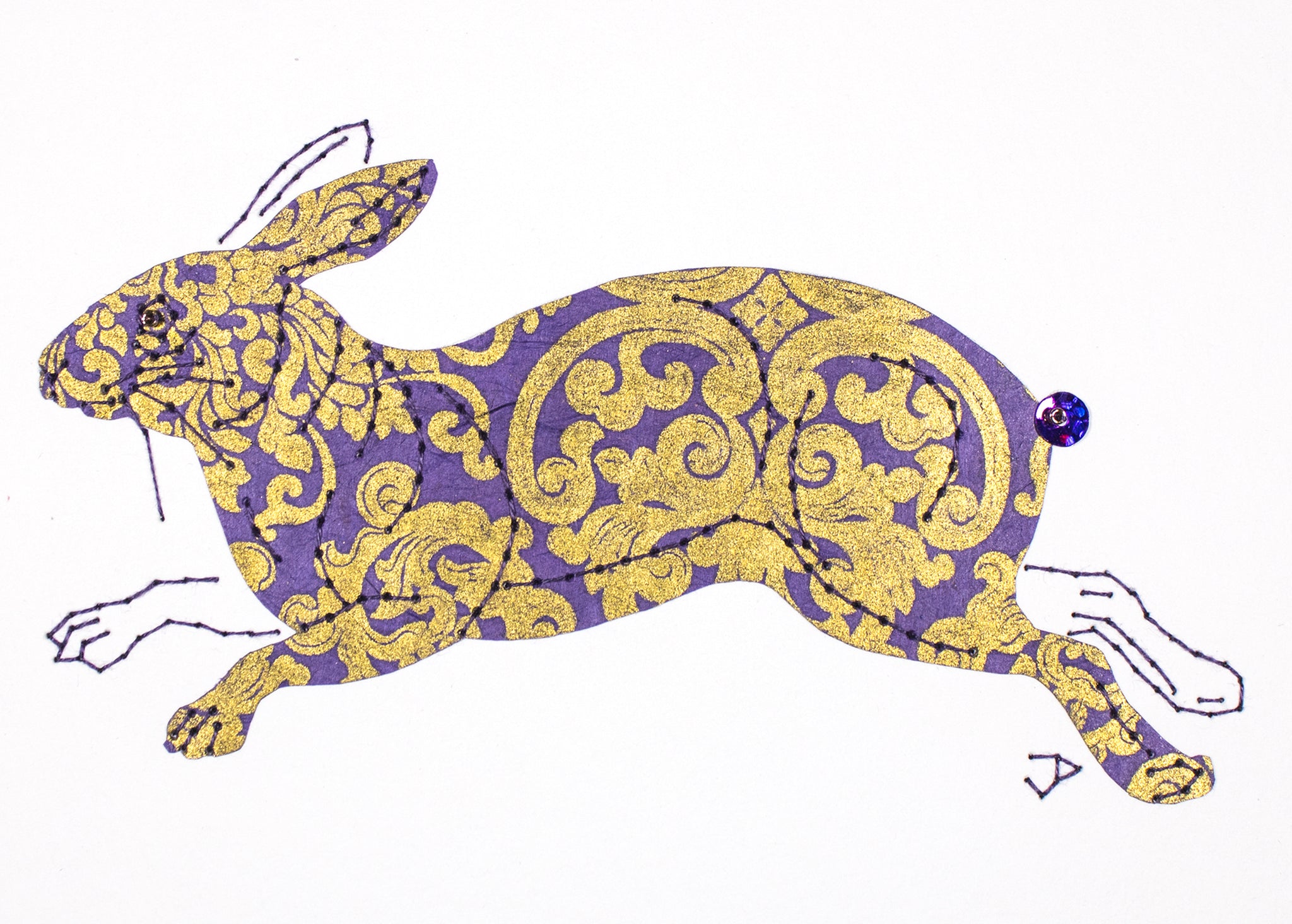 Rabbit in Purple & Gold