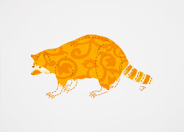 Raccoon in Orange & Copper