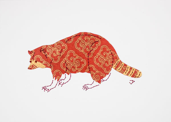 Raccoon in Red & Copper