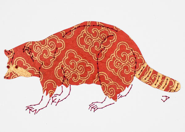 Raccoon in Red & Copper