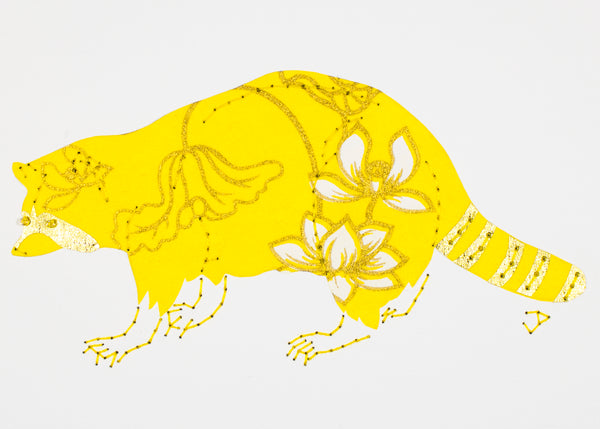 Raccoon in Yellow & Gold