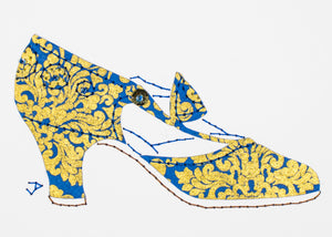 1925 Shoe in Bright Blue & Gold