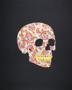Skull in orange, purple & gold Italian filigree