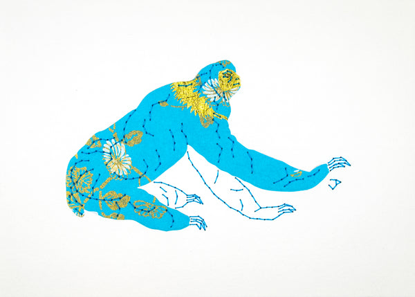 Sloth in Turquoise & Gold