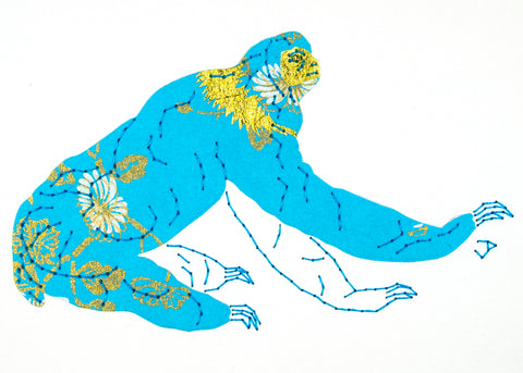 Sloth in Turquoise & Gold