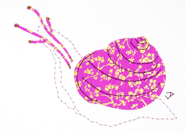 Garden Snail in Gold & Mauve