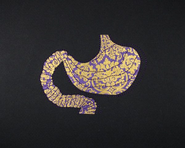 Stomach & duodenum gold filigree on purple