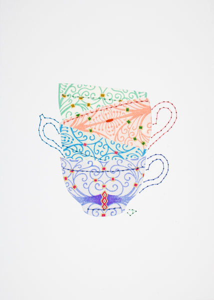 Teacup stack in filigree