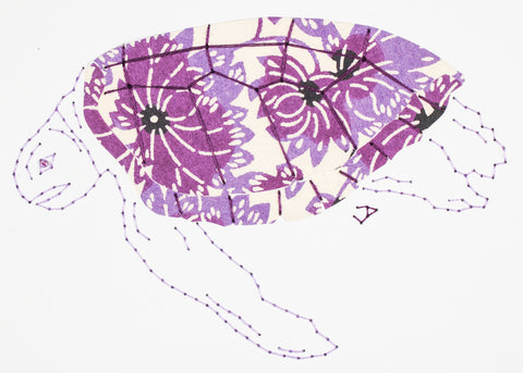 Green Turtle in purples