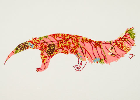 Anteater in Pink & Red Flowers
