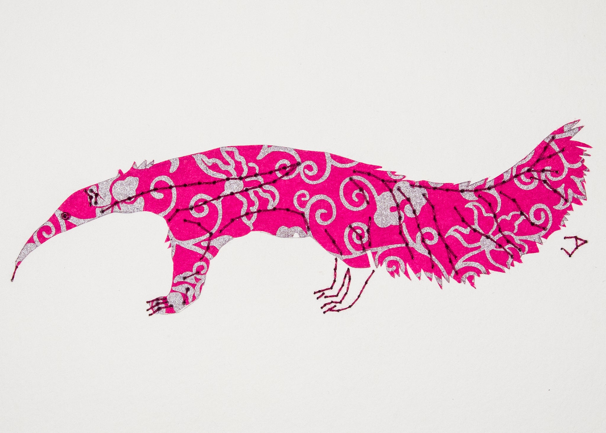Anteater in Pink & Silver