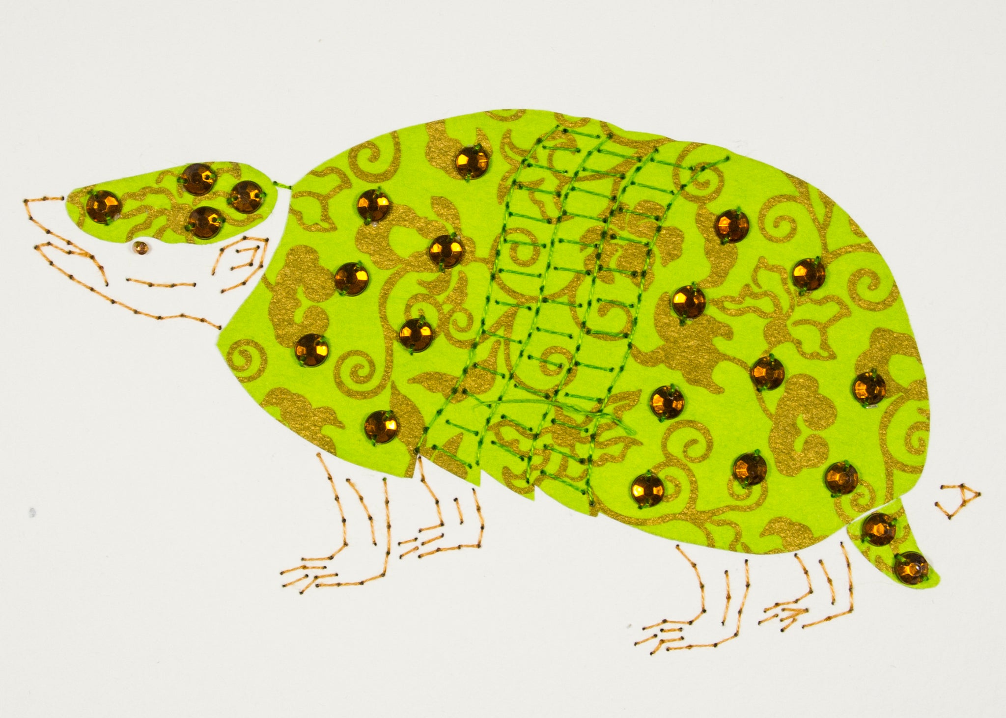 Armadillo in Green & Gold