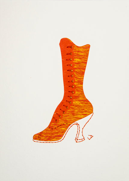 1890s Boot in Orange