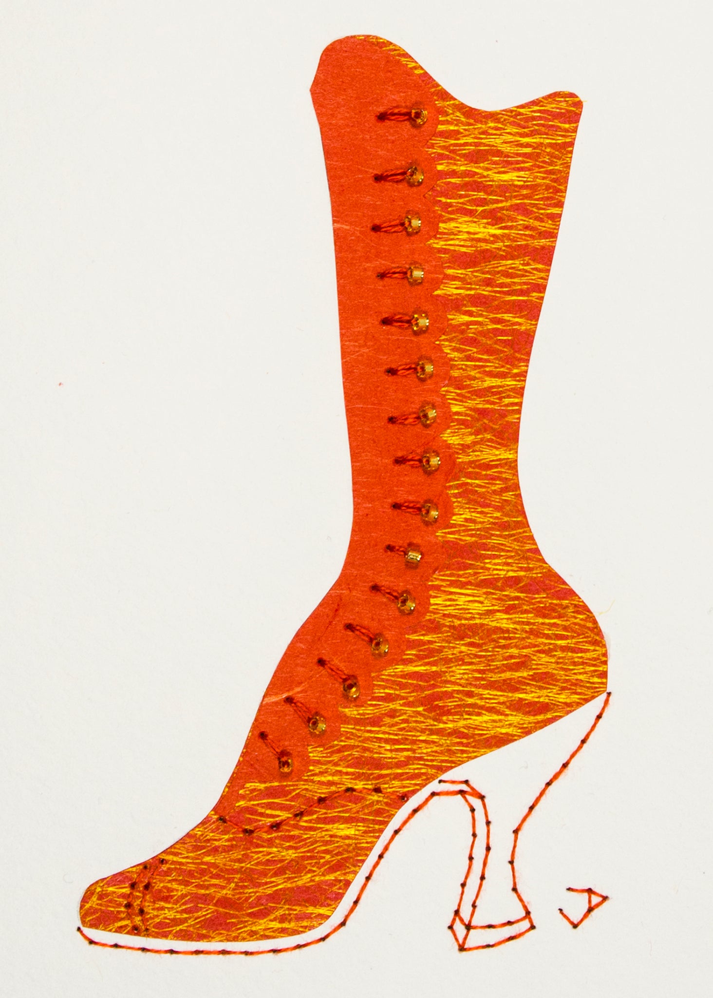 1890s Boot in Orange
