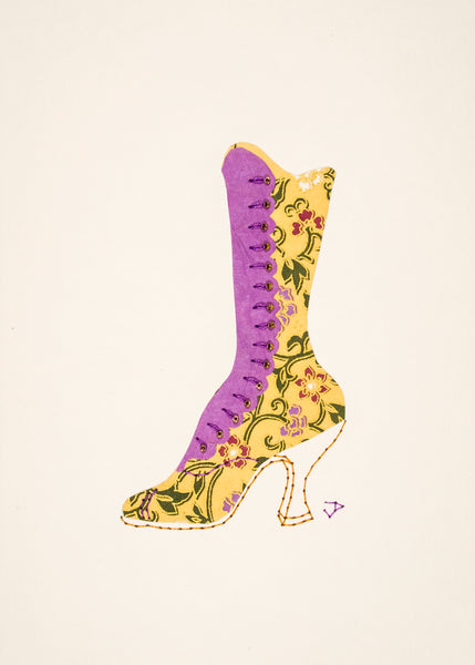 1890s Boot in Brown & Lilac