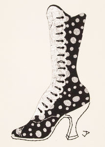 1890s Boot in Black & Silver
