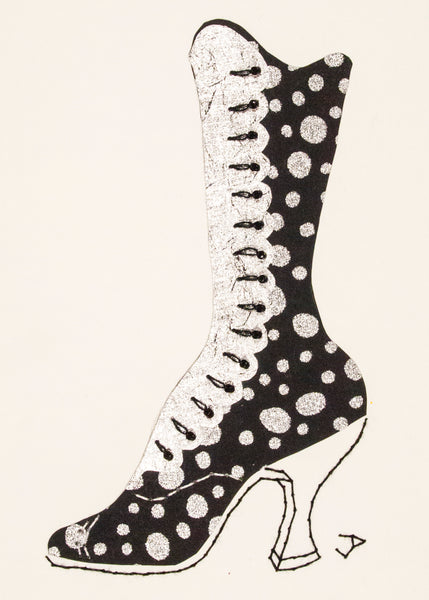 1890s Boot in Black & Silver
