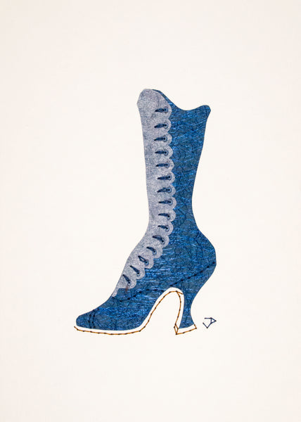 1890s Boot in Blue