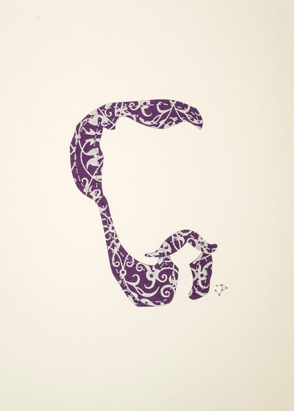 Beard & Moustache in Silver on Indigo
