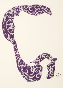 Beard & Moustache in Silver on Indigo