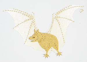 Vampire Bat in Gold & Ivory