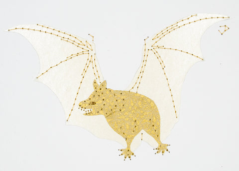 Vampire Bat in Gold & Ivory