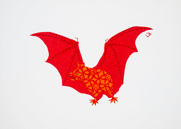 Vampire Bat in Red & Orange