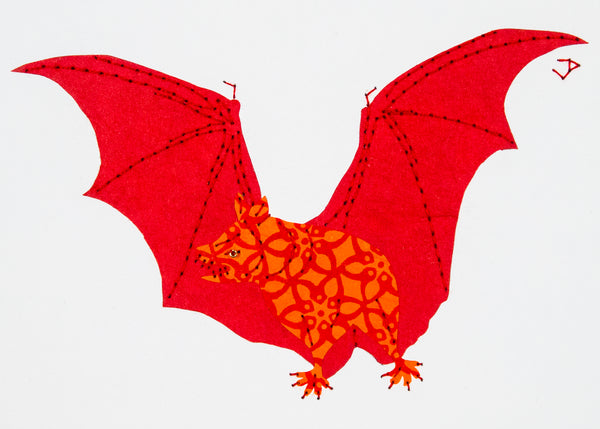 Vampire Bat in Red & Orange