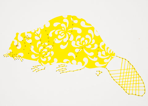 Beaver in Yellow & White