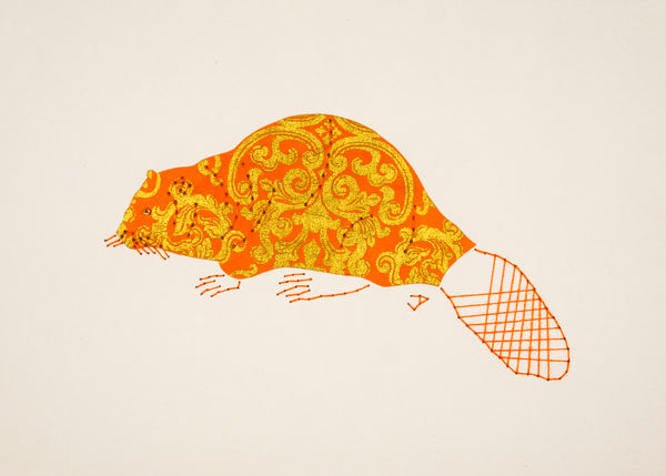 Beaver in Orange and Gold