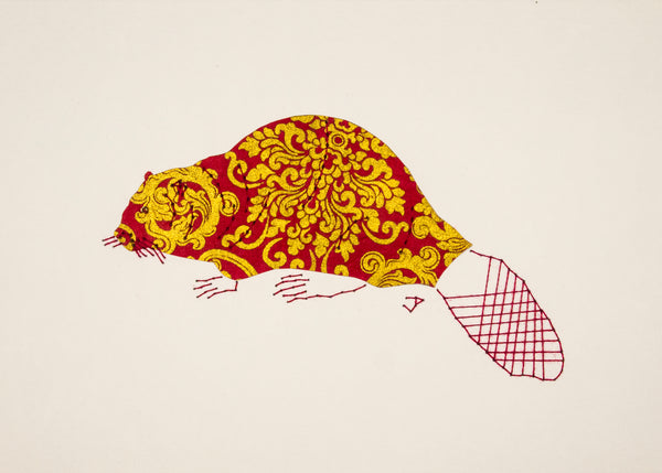 Beaver in Gold & Red