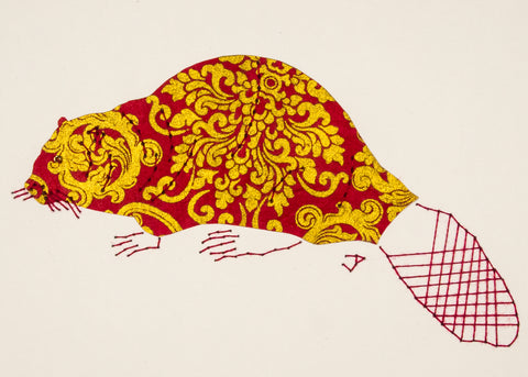 Beaver in Gold & Red