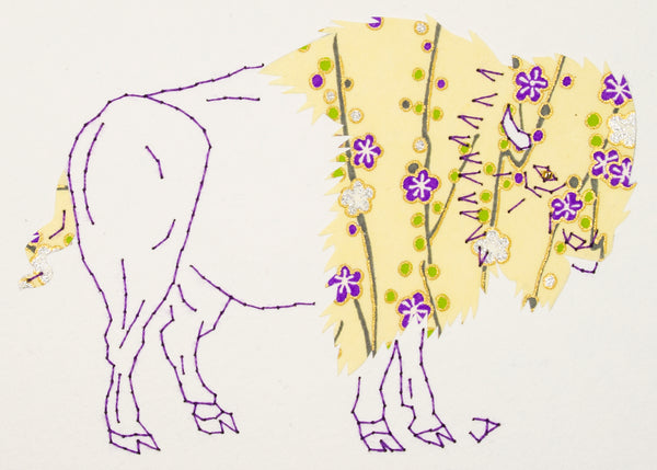 Bison in Purple & Pale Yellow