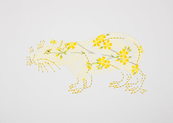 Capybara in Yellow Floral