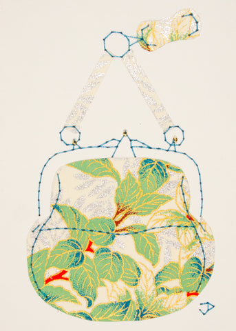 Chatelaine Handbag in Green Leaves