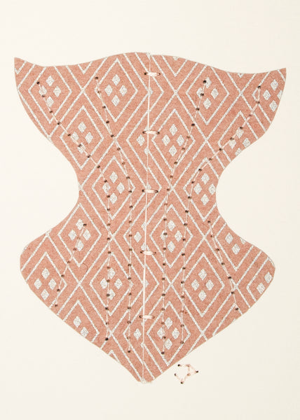 Victorian Corset in Silver and Pale Pink Diamonds