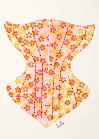 Victorian Corset in Pink and Gold Flowers