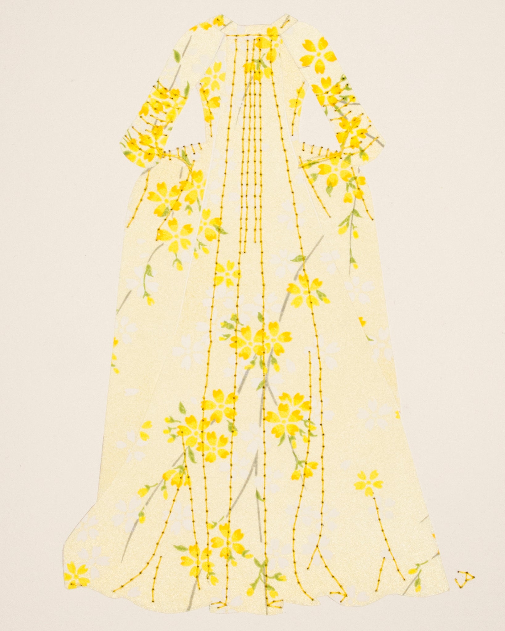 Dress #013.4: Robe à la française in pale yellow. 2019