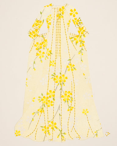 Dress #013.4: Robe à la française in pale yellow. 2019