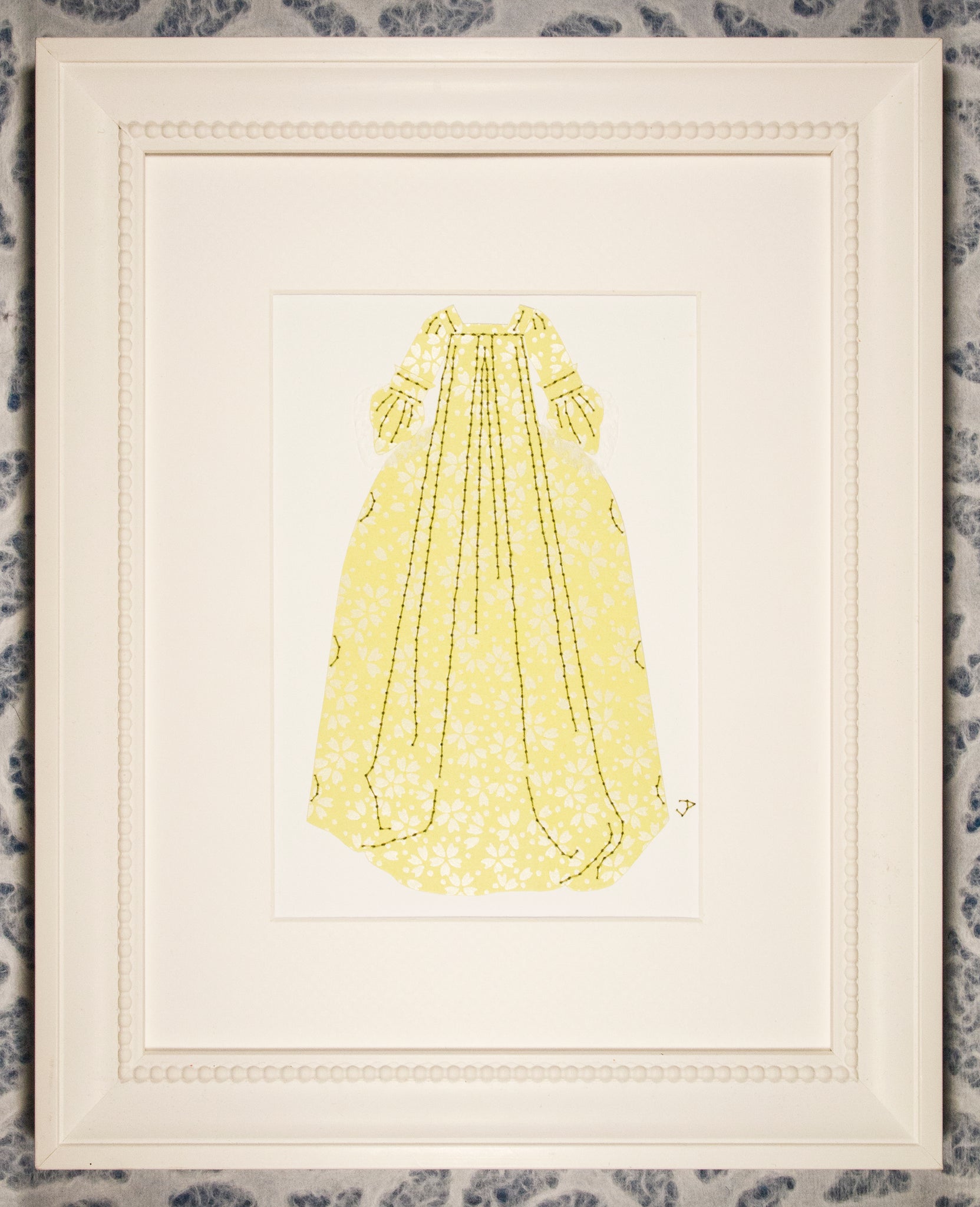 Dress #032: Robe à la française in pale green flowers