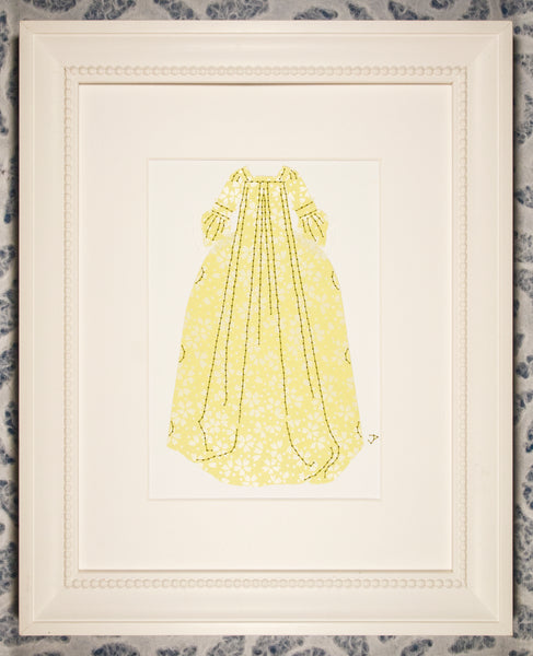 Dress #032: Robe à la française in pale green flowers