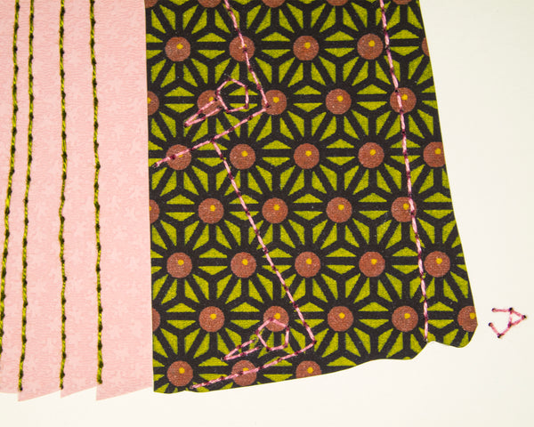 Dress #004: Victorian dress in black, lime and pale rose