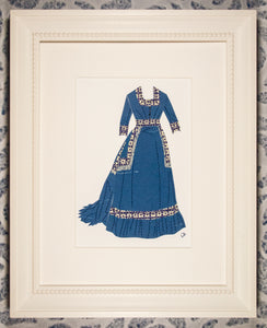Dress #059: Victorian dress in blue and cream