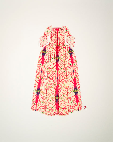 Dress #005: Robe à la française in pink and cream. 2014