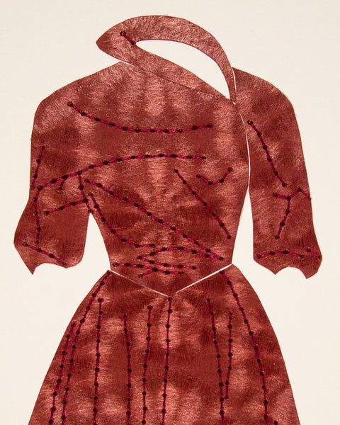 Dress #062.3: 1950s cocktail dress in wine