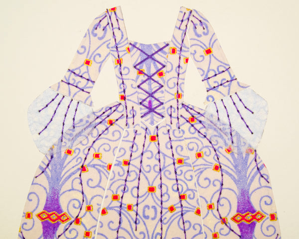 Dress #006: Robe à la française in periwinkle and pale purple. 2014